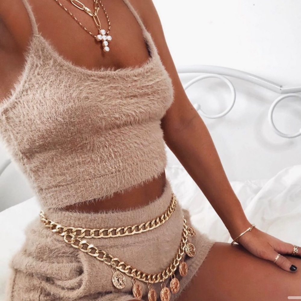 Fluffy Cozy Crop Top and Short Set